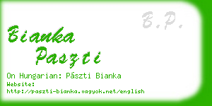 bianka paszti business card